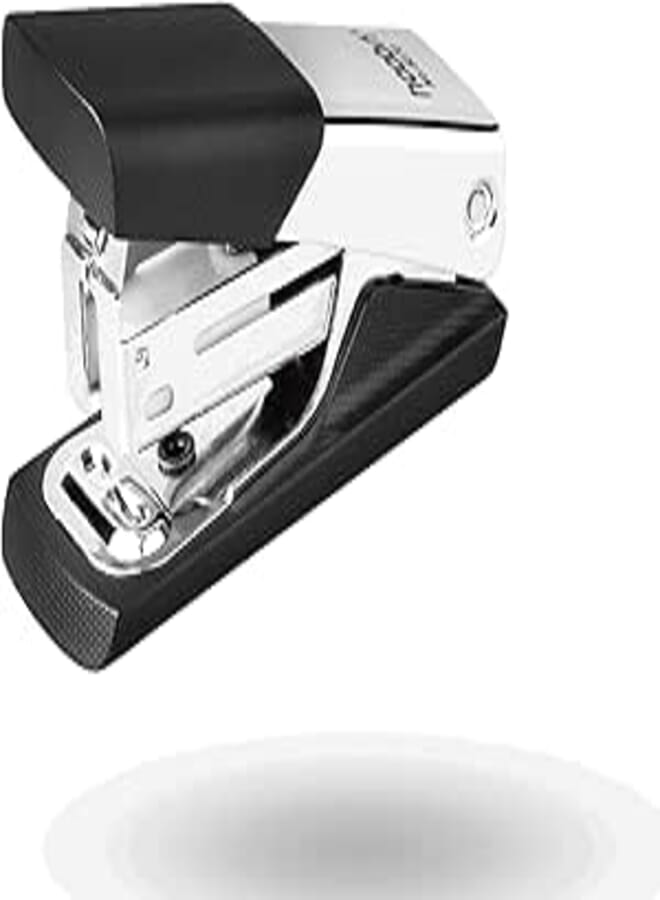 Metal Stapler, Compact Office Stapler with Soft-Grip Handle, Durable Chrome Construction, Portable Desk Stapler for Standard 24/6 & 26/6 Staples, Office & Home Use (5cm (12 Sheets))
